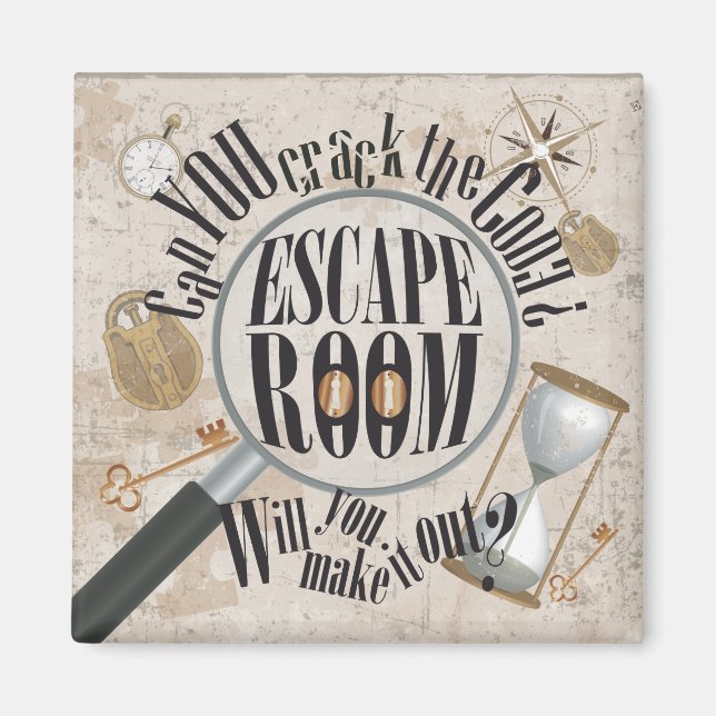 Escape Room Party Scavenger Hunt Magnet (Front)