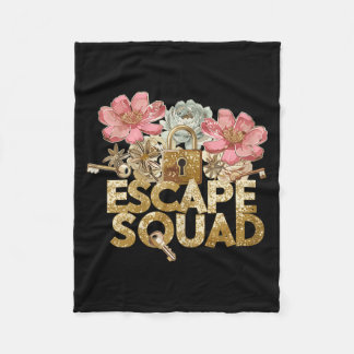 Escape squad lock floral whimsical escape room fleece blanket