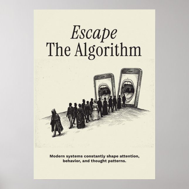 Escape The Algorithm Poster (Front)