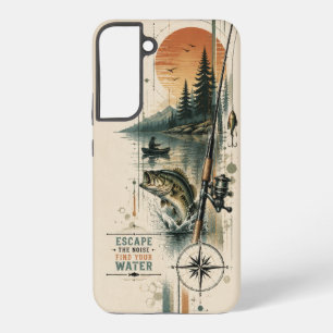 'Escape the Noise' Vintage Fishing Samsung Galaxy Case