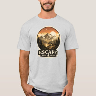Escape The Noise – Vintage Mountain Adventure Aest T-Shirt