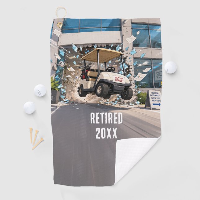 Escape The Office Retirement Golf Towel (InSitu)