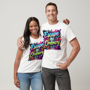 Escape the Ordinary Neon Graffiti Art T-Shirt