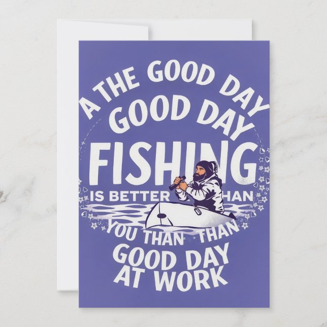 Escape to Serenity: Fishing vs. Work Invitation (Front)