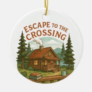 ESCAPE TO THE CROSSING Maggie Sullivan Cosy Cabin Ceramic Tree Decoration