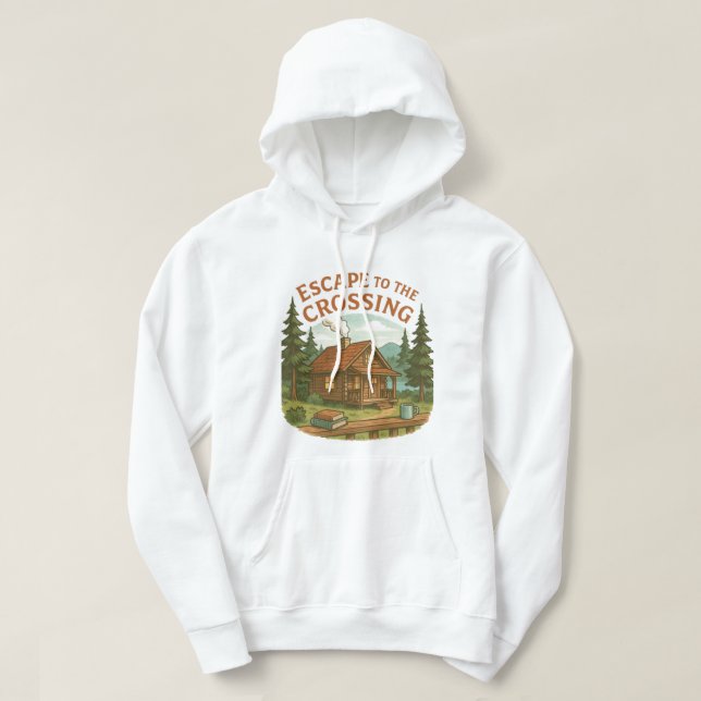 ESCAPE TO THE CROSSING Maggie Sullivan Cosy Cabin Hoodie (Design Front)
