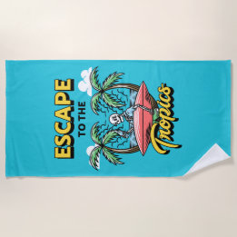 Escape to the Tropics Skeleton Surf Beach Towel