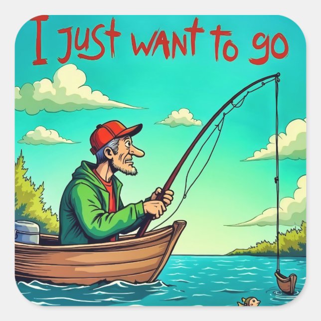 Escape to Tranquillity: A Fisherman's Dream Square Sticker (Front)
