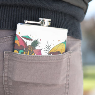 Escape with a Sip: Umbrella Drinks Hip Flask