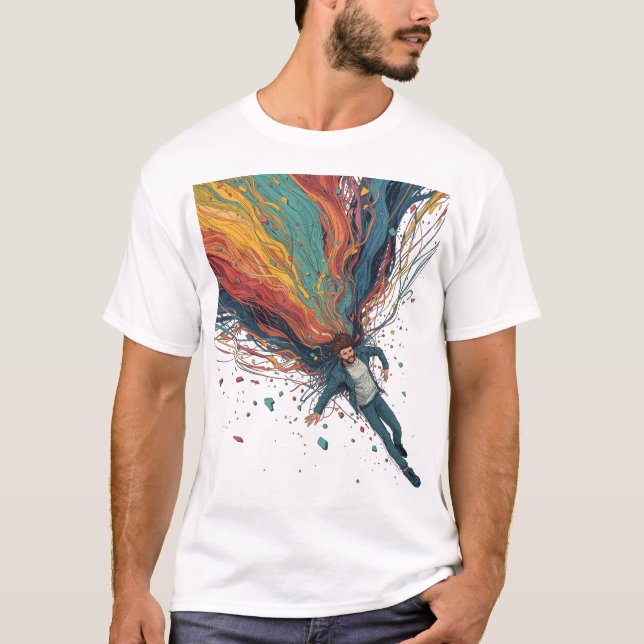 Escaping the Noise – Solitary Reflection Art T-Shirt (Front)
