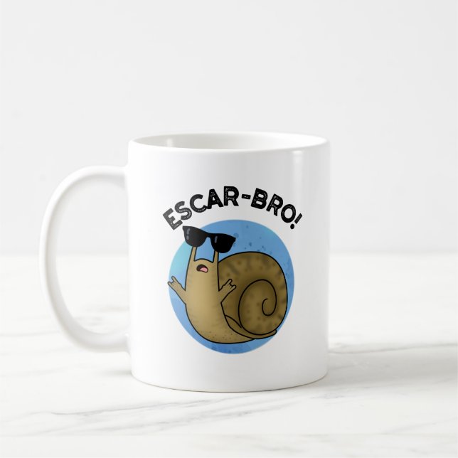 Escar-bro Funny French Escargot Snail Pun  Coffee Mug (Left)