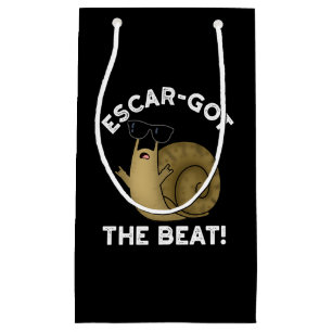 Escar-got The Beat Funny French Snail Pun Dark BG Small Gift Bag