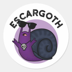 Escar-goth Funny Cool Goth Snail Pun Classic Round Sticker