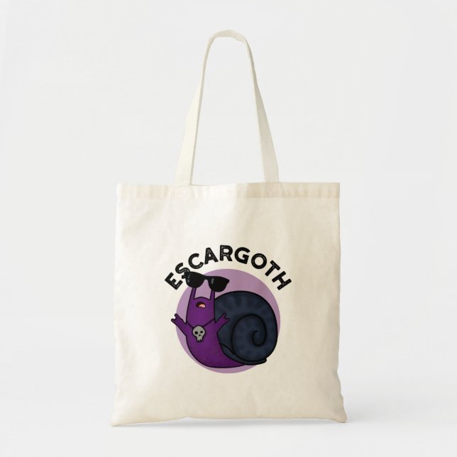 Escar-goth Funny Cool Goth Snail Pun Tote Bag (Front)