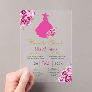 Escaramuza Quinceañera Acrylic Invitation