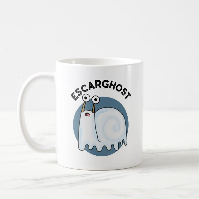 Escarghost Funny French Ghost Snail Pun  Coffee Mug (Left)