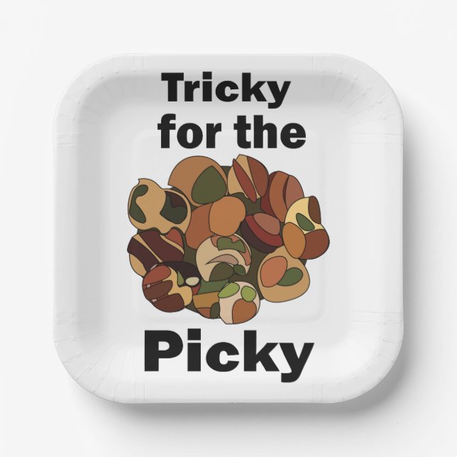 Escargot Tricky for the Picky Funny Party Paper Plate (Front)