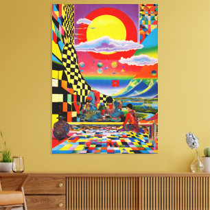 Escher's Oriental Dreamscape Canvas Print