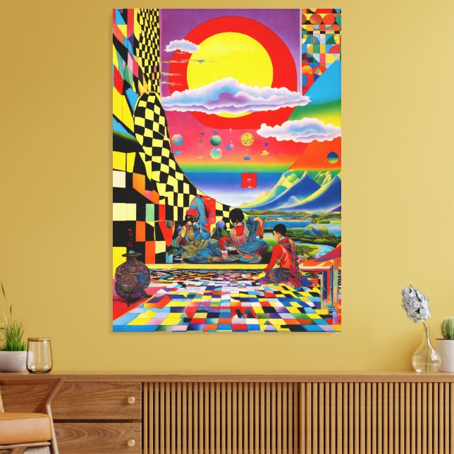 Escher's Oriental Dreamscape Canvas Print (Insitu(LivingRoom))