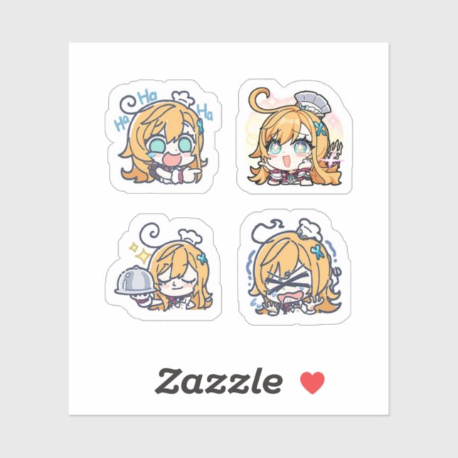 Escoffier Genshin Impact 4 Pack Sticker Sheet (Sheet)
