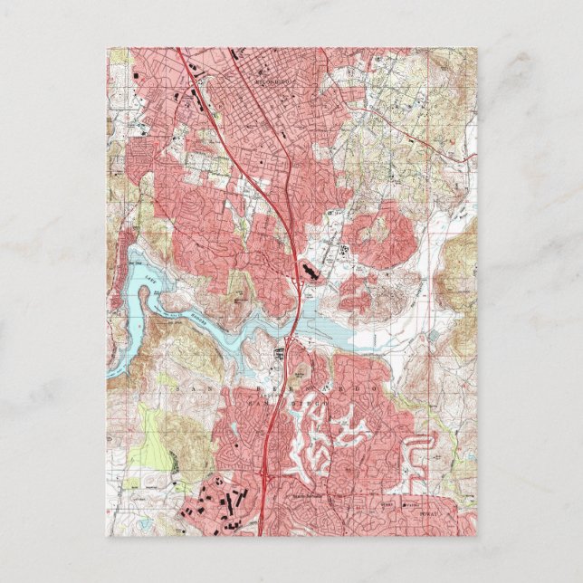 Escondido California Map (1996) Postcard (Front)