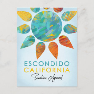 Escondido California Sunshine Travel Postcard
