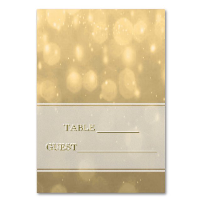 Escort Card Gold Bokeh (Front)