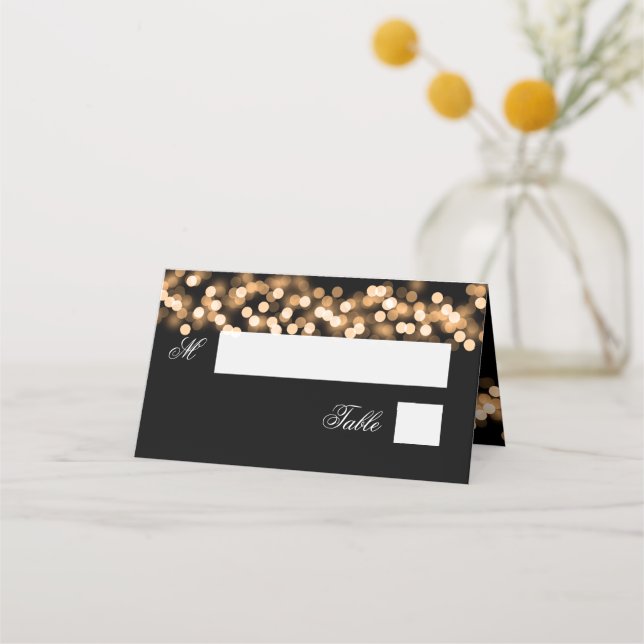 Escort Card Wedding Gold Hollywood Glam (Front)