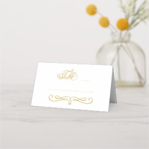 Escort Place Card Gold Calligraphy Script
