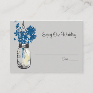 Escort Seating Card Wild Flowers & Mason Jar