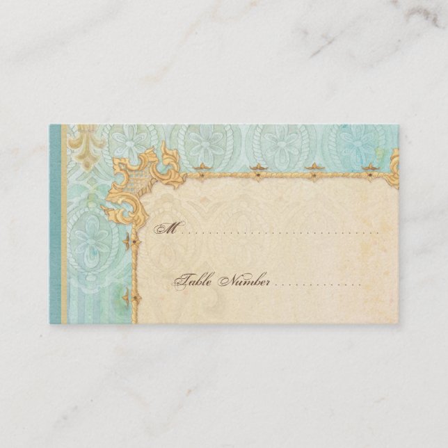 Escort Table Number Cards - Fleur di Lys Damask 2 (Front)