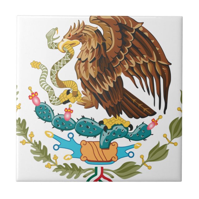 Escudo Nacional de México - Emblema Mexicano Tile (Front)