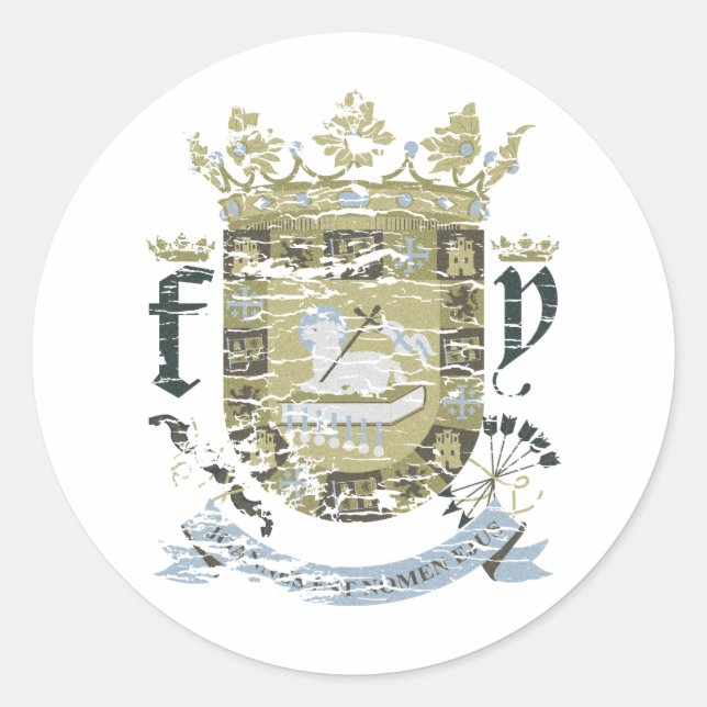 Escudo Urbano (khaki) Classic Round Sticker (Front)