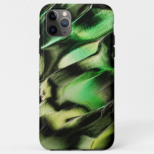 Esculpido de metal opaco, em verde e tom de creme Case-Mate iPhone case (Back)