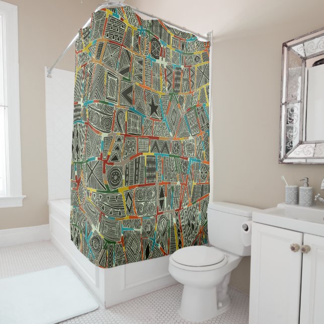 ESHE CHARCOAL SHOWER CURTAIN (In Situ)