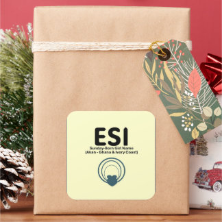 ESI - Sunday-Born Girl Name (African Day Names) Square Sticker