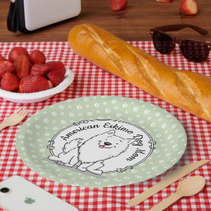 Eskie Mum - American Eskimo Dog Mum Cute Paper Plate