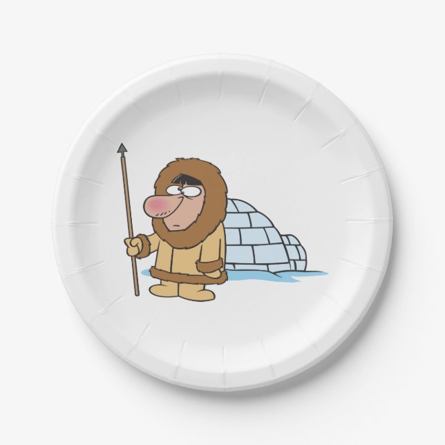 Eskimo And Igloo Paper Plate (Front)