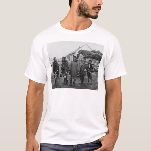 Eskimo Berry Pickers in Nome, Alaska Photograph T-Shirt (Front)