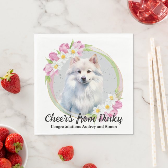 Eskimo Dog Wedding Napkins With Photo (Insitu)