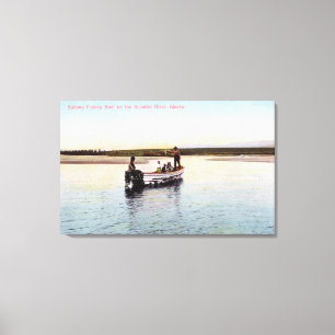Eskimo Fishing Boat on the River Canvas Print