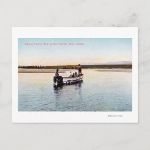 Eskimo Fishing Boat on the River Postcard
