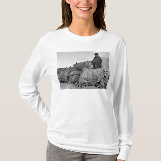 Eskimo Fur Dealer in Nome, Alaska Photograph T-Shirt (Front)