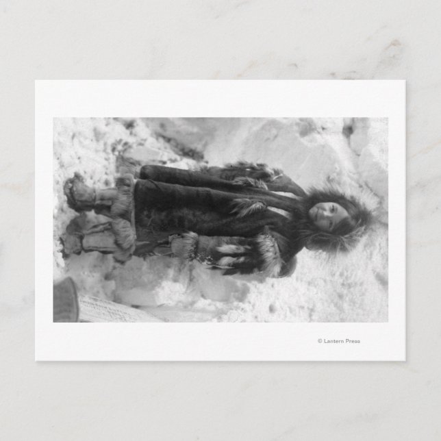 Eskimo Girl in a Parka in Nome, Alaska Postcard (Front)