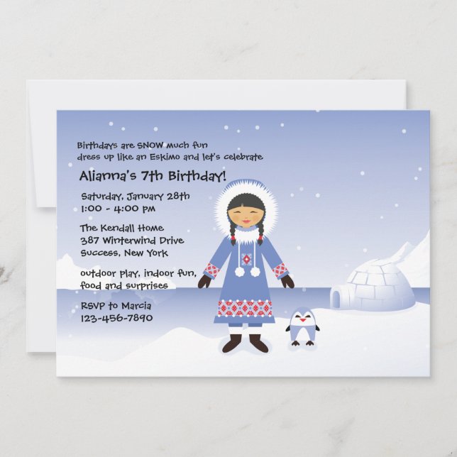 Eskimo Girl Invitation (Front)