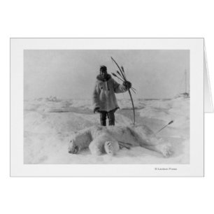 Eskimo Hunter with Polar Bear Photograph