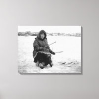 Eskimo Ice Fishing in Nome, Alaska Photograph