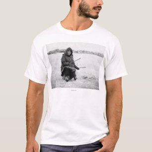 Eskimo Ice Fishing in Nome, Alaska Photograph T-Shirt