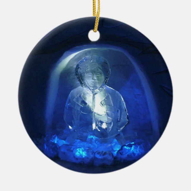 Eskimo Room at Hotel de Glace, Quebec, Canada Ceramic Tree Decoration (Front)