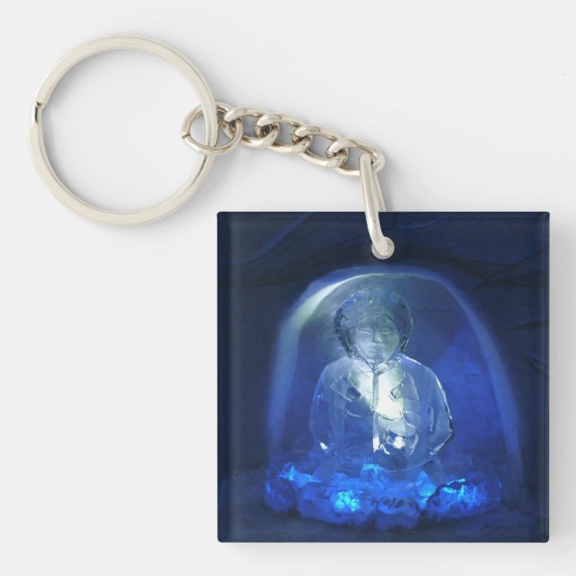Eskimo Room at Hotel de Glace, Quebec, Canada Key Ring (Front)